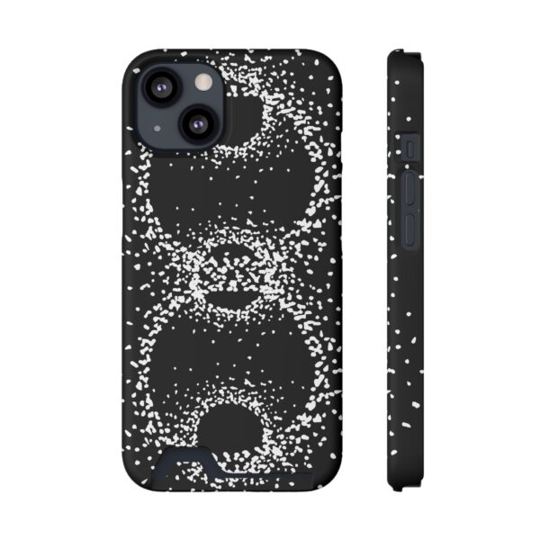 Rounded Shapes With Black Background On Phone Case With Card Holder - Image 29