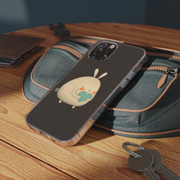 Cute Bunny On Clear Silicone Phone Case Custom Phone Cover For iPhone Series - Image 12