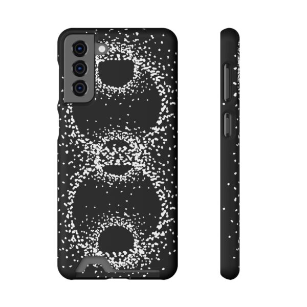 Rounded Shapes With Black Background On Phone Case With Card Holder - Image 69