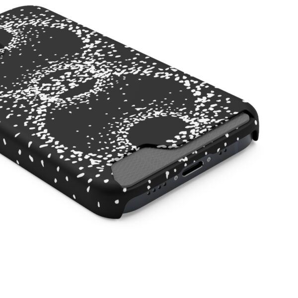 Rounded Shapes With Black Background On Phone Case With Card Holder - Image 38