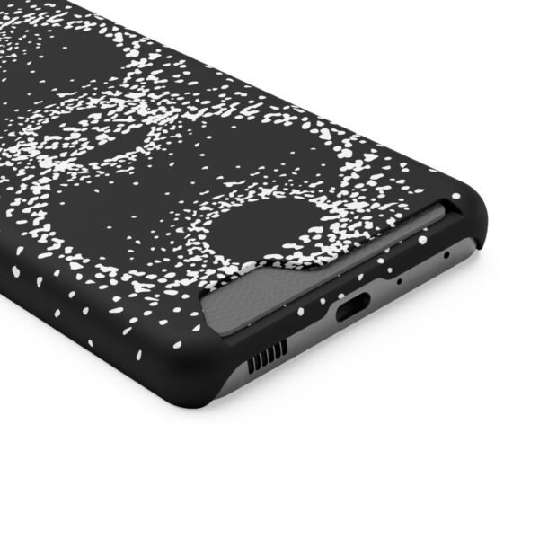 Rounded Shapes With Black Background On Phone Case With Card Holder - Image 142