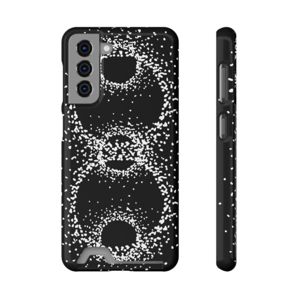 Rounded Shapes With Black Background On Phone Case With Card Holder - Image 137