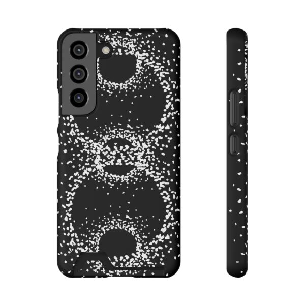 Rounded Shapes With Black Background On Phone Case With Card Holder - Image 5