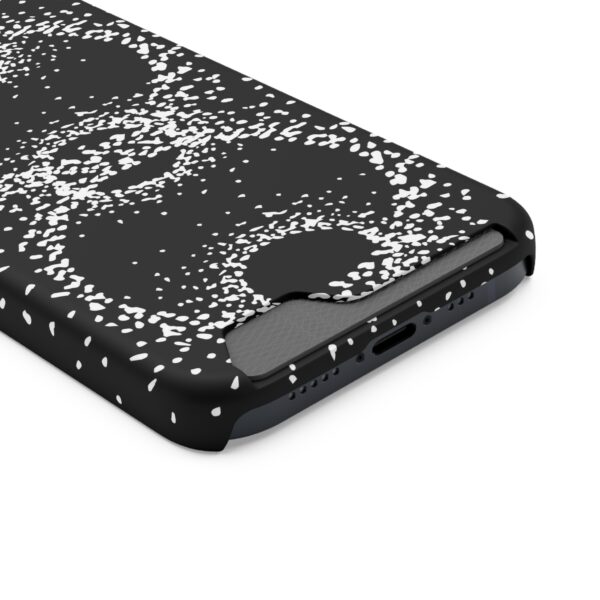 Rounded Shapes With Black Background On Phone Case With Card Holder - Image 30