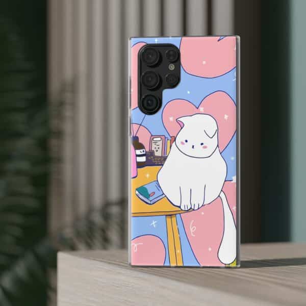 White Cat Flexi Cases For Samsung and iPhone - Image 186