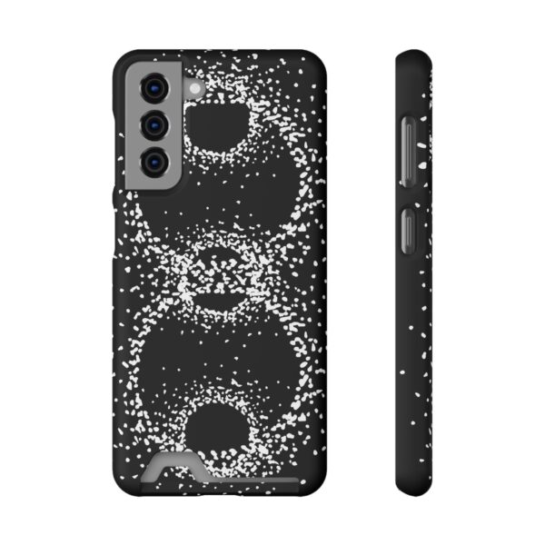 Rounded Shapes With Black Background On Phone Case With Card Holder - Image 141