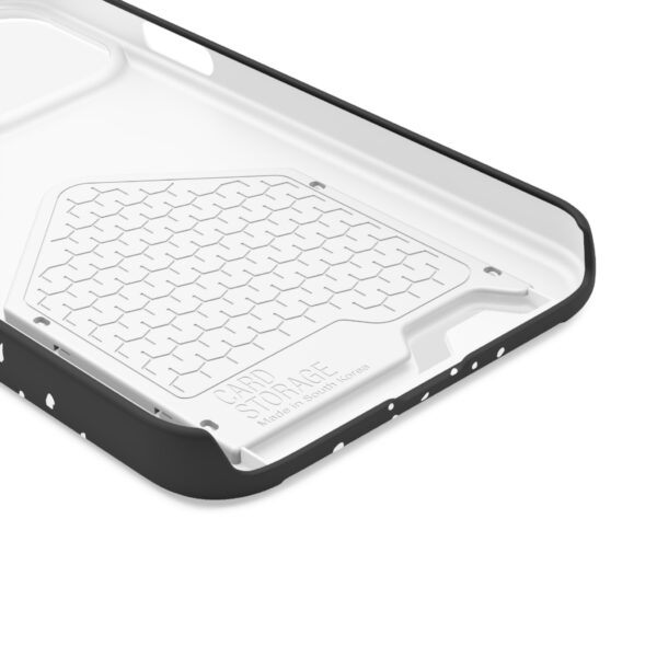 Rounded Shapes With Black Background On Phone Case With Card Holder - Image 55