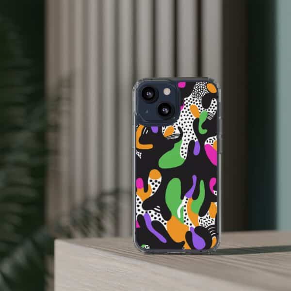 Colorful shapes Clear Cases For Samsung iPhone - Image 6