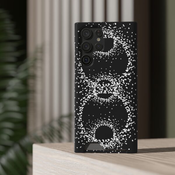 Rounded Shapes With Black Background On Phone Case With Card Holder - Image 100
