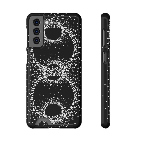 Rounded Shapes With Black Background On Phone Case With Card Holder - Image 145