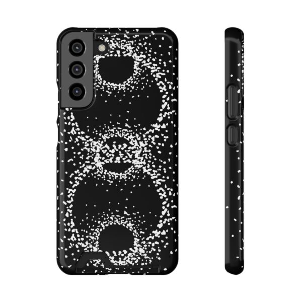 Rounded Shapes With Black Background On Phone Case With Card Holder - Image 9