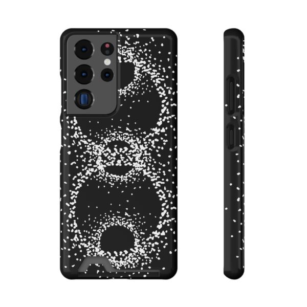 Rounded Shapes With Black Background On Phone Case With Card Holder - Image 73