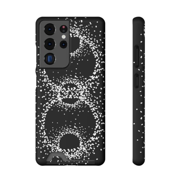 Rounded Shapes With Black Background On Phone Case With Card Holder - Image 77