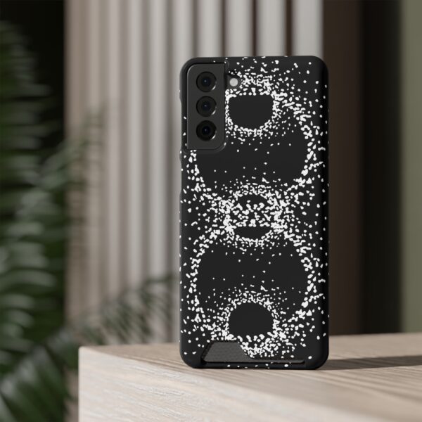 Rounded Shapes With Black Background On Phone Case With Card Holder - Image 148
