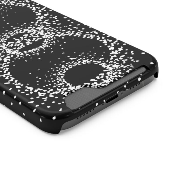 Rounded Shapes With Black Background On Phone Case With Card Holder - Image 50