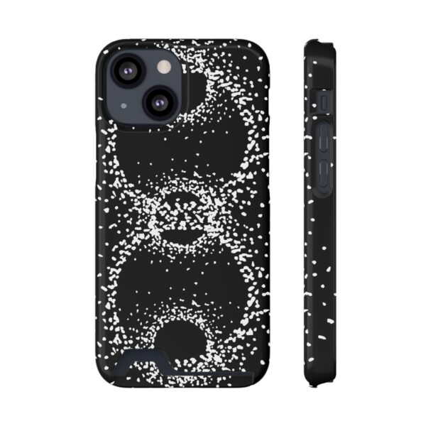 Rounded Shapes With Black Background On Phone Case With Card Holder - Image 33