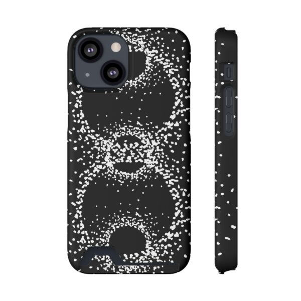Rounded Shapes With Black Background On Phone Case With Card Holder - Image 117