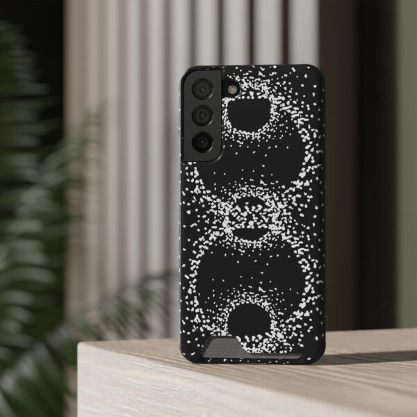 Rounded Shapes With Black Background On Phone Case With Card Holder - Image 92