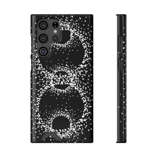 Rounded Shapes With Black Background On Phone Case With Card Holder - Image 17
