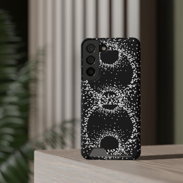 Rounded Shapes With Black Background On Phone Case With Card Holder - Image 88