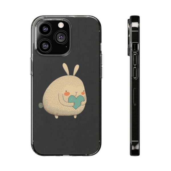 Cute Bunny On Clear Silicone Phone Case Custom Phone Cover For iPhone Series - Image 5