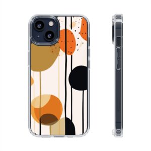 Orange Floral and Polka Dot Clear Cases