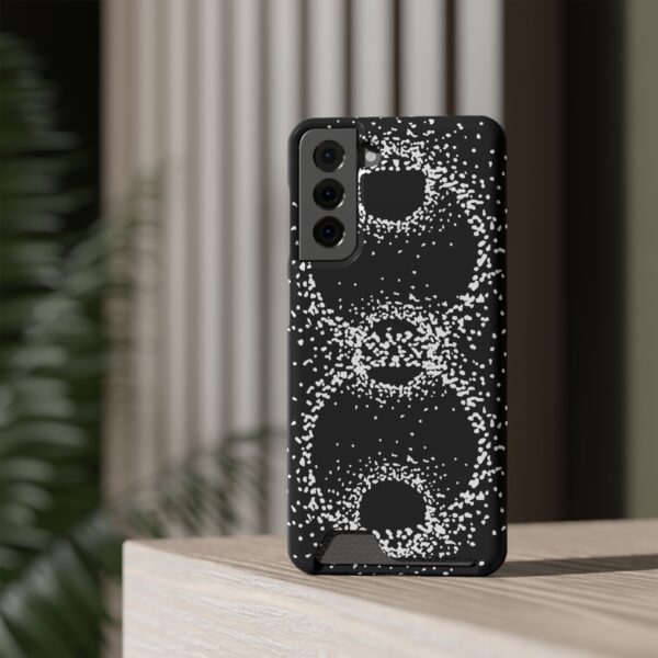 Rounded Shapes With Black Background On Phone Case With Card Holder - Image 140