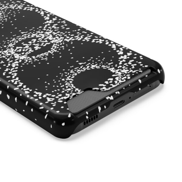 Rounded Shapes With Black Background On Phone Case With Card Holder - Image 2