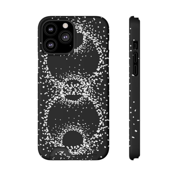 Rounded Shapes With Black Background On Phone Case With Card Holder - Image 53