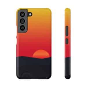 Mountain Scenery On Phone Case With Card Holder Custom Phone Cases For iPhone and Samsung