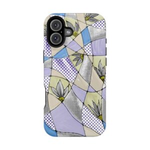 Wave Tiles | Floral Magnetic Tough Case for iPhone