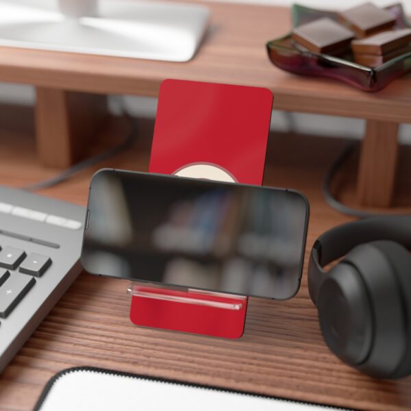 Phone Stand | Custom Bull Logo Desk Accessory | Dark Red - Image 4