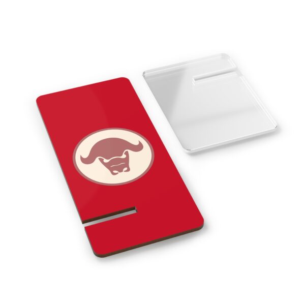 Phone Stand | Custom Bull Logo Desk Accessory | Dark Red - Image 2
