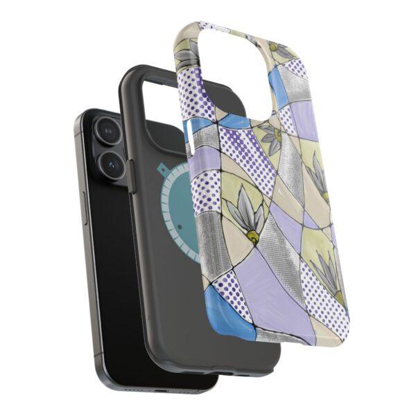 Wave Tiles | Floral Magnetic Tough Case for iPhone - Image 80