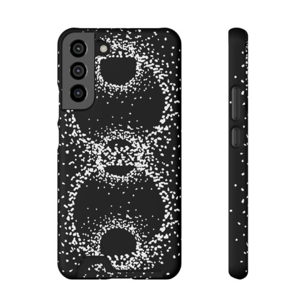 Rounded Shapes With Black Background On Phone Case With Card Holder - Image 13