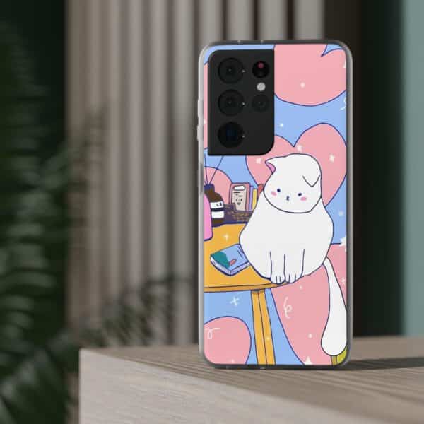White Cat Flexi Cases For Samsung and iPhone - Image 174