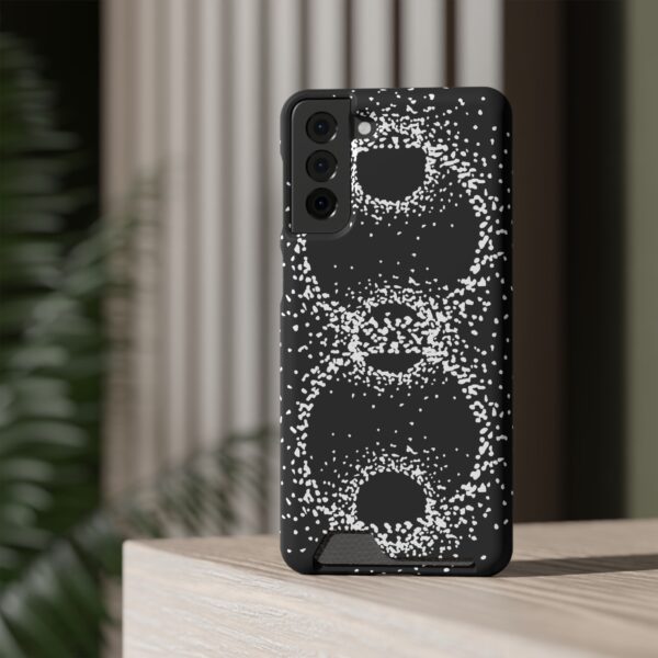 Rounded Shapes With Black Background On Phone Case With Card Holder - Image 152