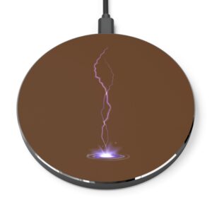 Wireless Charger | Lightning Strike Fast Charger | Brown