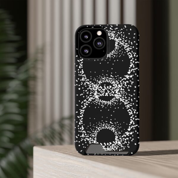 Rounded Shapes With Black Background On Phone Case With Card Holder - Image 52