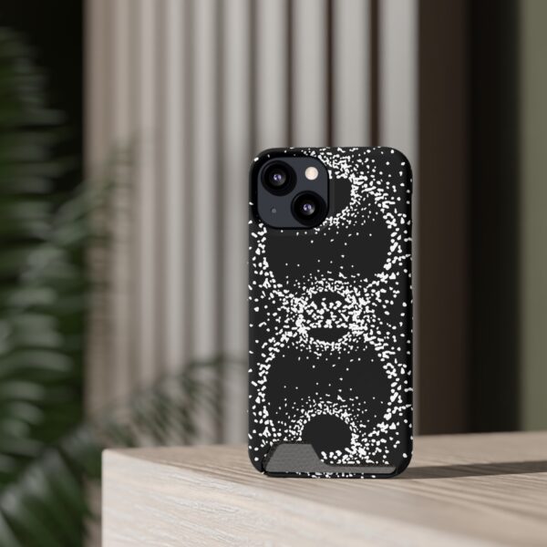 Rounded Shapes With Black Background On Phone Case With Card Holder - Image 116