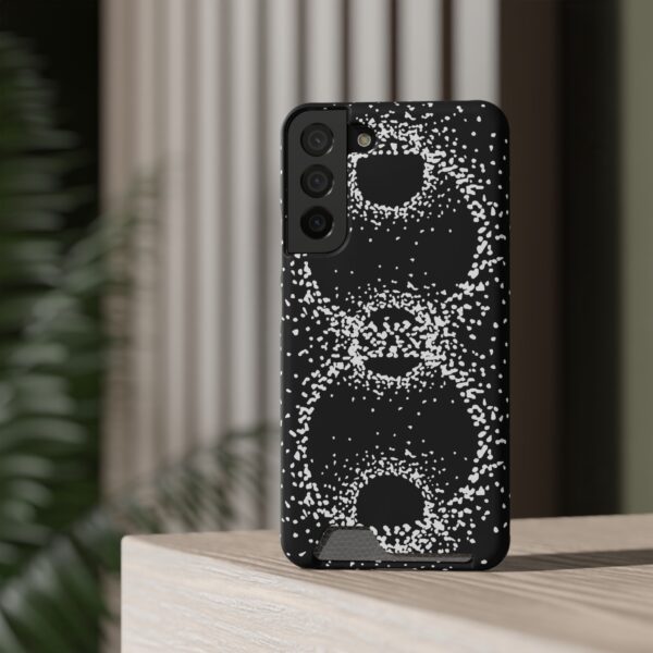 Rounded Shapes With Black Background On Phone Case With Card Holder - Image 16