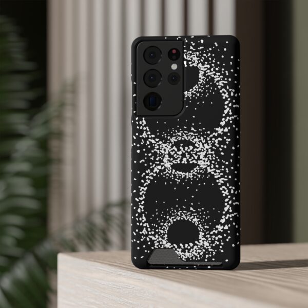 Rounded Shapes With Black Background On Phone Case With Card Holder - Image 156