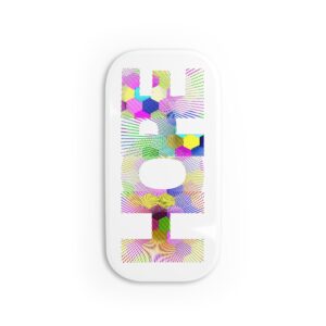 Rainbow Designs "HOPE" On Phone Click-On Grip White