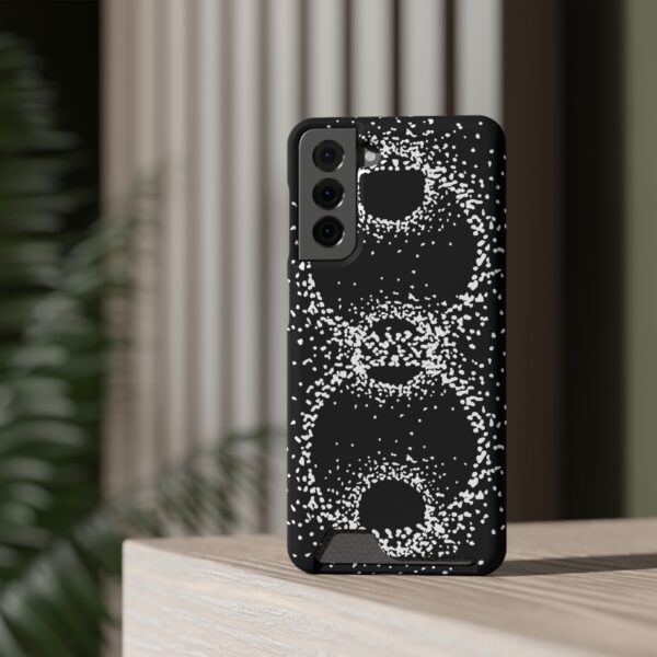 Rounded Shapes With Black Background On Phone Case With Card Holder - Image 64